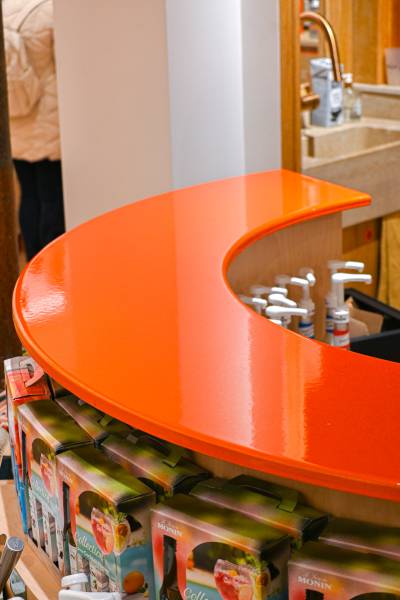 Comptoir professionnel en pierre de lave émaillée – Performance et élégance