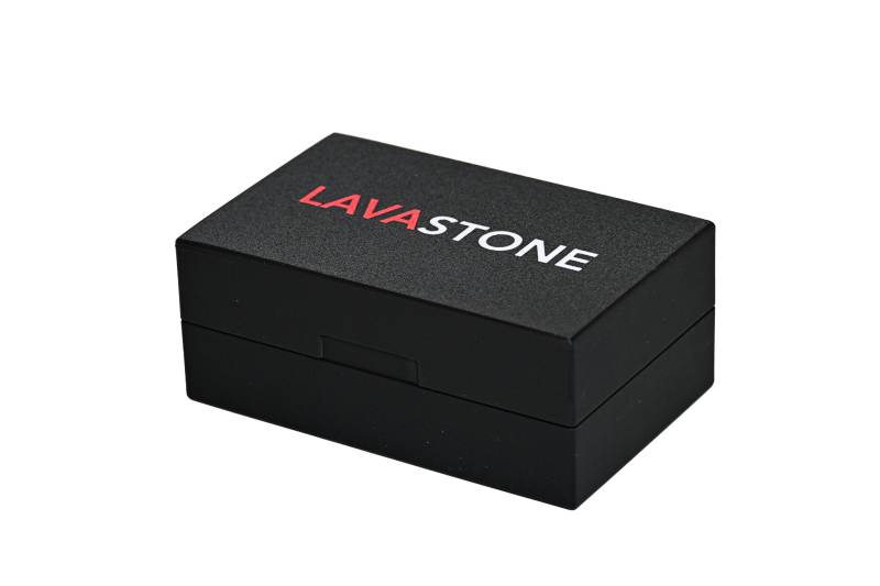 Boite de conditionnement pour échantillon en pierre de lave émaillée