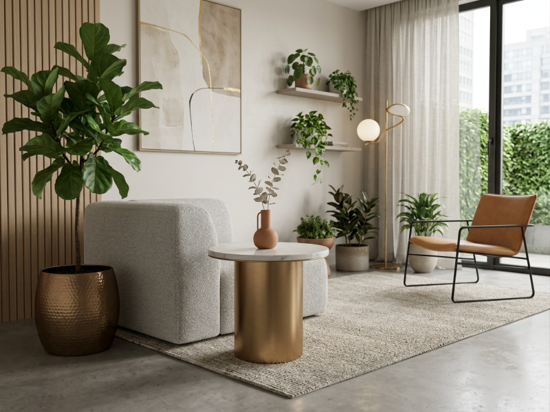 Table basse Ginka en pierre de lave émaillée