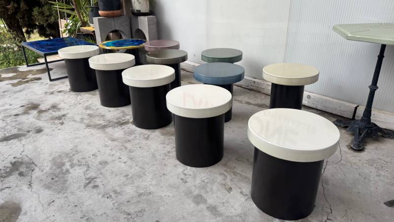 Table basse lave émaillée Champignon