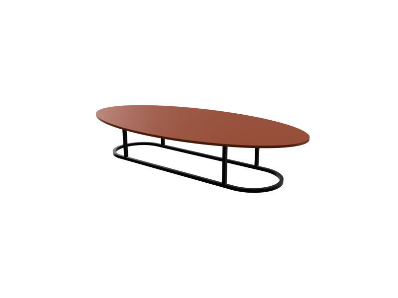 Piétement de table basse en métal pour plateau ovale