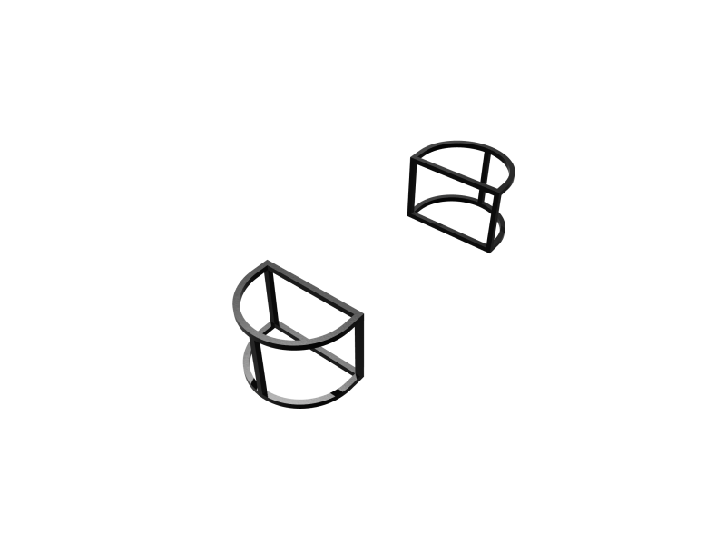 Piétement pour plateau ovale en pierre de lave émaillée