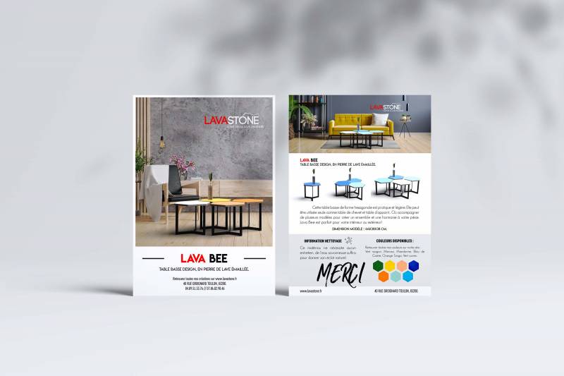 Lava Bee Flyer table basse en pierre de lave émaillée