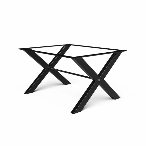 pied métal forme X pour table en lave émaillée