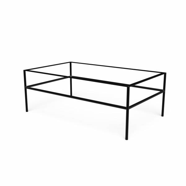 table basse rectangulaire pied acier tubes ronds
