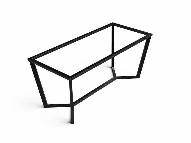 table en lave émaillée avec pied métal forme Y