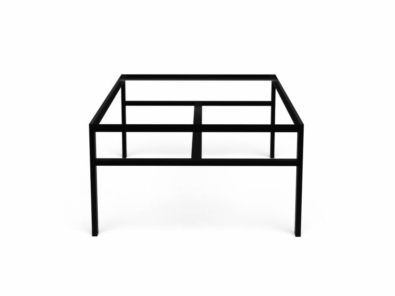 pied en métal pour table basse enchâssée en lave émaillée