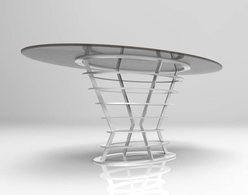 Pied de table en inox 304 pour table elliptique en lave émaillée,