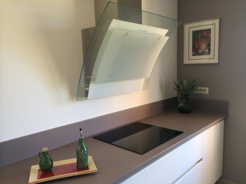 plan de travail en lave émaillé de couleur mat couleur gris anthracite