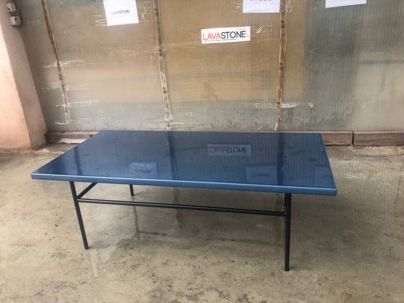 table basse rectangulaire pied tubes ronds