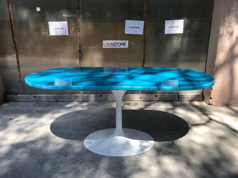 pied de table ellipse blanc pour table forme plein cintre