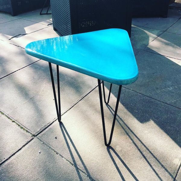 Triptik lave émaillée bleu de chine